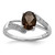 Sterling Silver Rhodium Smoky Quartz & 0.01ct Diamond Ring, 2 mm - QDX707