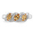 Sterling Silver Rhodium 3 Stone Citrine & 0.01ct Diamond Ring, 2 mm - QDX730 - View 5
