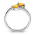 Sterling Silver Rhodium Citrine & 0.01ct Diamond Heart Ring, 2 mm - View 2