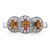 Sterling Silver Rhodium Citrine & 0.078ct Diamond Ring, 2 mm - View 5