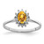 Sterling Silver Rhodium Citrine 0.012ct Diamond Ring, 2 mm