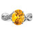Sterling Silver Rhodium Citrine & 0.01ct Diamond Ring, 2 mm - View 5