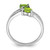 Sterling Silver Rhodium Peridot Heart Ring, 2 mm - View 2