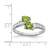 Sterling Silver Rhodium Peridot Heart Ring, 2 mm - View 3