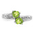 Sterling Silver Rhodium Peridot Heart Ring, 2 mm - View 5