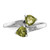 Sterling Silver Rhodium Peridot & 0.01ct Diamond Heart Ring, 2 mm - View 5