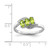 Sterling Silver Rhodium Peridot & 0.01ct Diamond Ring, 2 mm - QDX831 - View 4