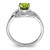 Sterling Silver Rhodium Peridot & 0.01ct Diamond Ring, 2 mm - QDX832 - View 2