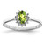 Sterling Silver Rhodium Peridot 0.012ct Diamond Ring, 2 mm