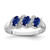 Sterling Silver Rhodium-Plated Sapphire & 0.01ct Diamond Ring, 2 mm - QDX849