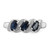 Sterling Silver Rhodium-Plated Sapphire & 0.01ct Diamond Ring, 2 mm - QDX849 - View 5
