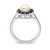 Sterling Silver Rhodium-Plated 6 mm Button Cultured Freshwater Pearl & Sapphire Ring - View 2
