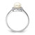 Sterling Silver Rhodium-Plated 6 mm Button Cultured Freshwater Pearl & 0.02ct Diamond Ring - View 2