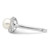 Sterling Silver Rhodium-Plated 6 mm Button Cultured Freshwater Pearl & 0.02ct Diamond Ring - View 3