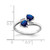 Sterling Silver Rhodium-Plated Dark Sapphire & 0.01ct Diamond Heart Ring, 2 mm - View 4