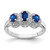 Sterling Silver Rhodium-Plated Sapphire & 0.078ct Diamond Ring, 2 mm