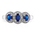 Sterling Silver Rhodium-Plated Sapphire & 0.078ct Diamond Ring, 2 mm - View 5