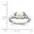 Sterling Silver Rhodium-Plated Button Cultured Freshwater Pearl & 0.01ct Diamond Ring, 2 mm - View 4