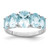 Sterling Silver Rhodium Aqua Ring, 2 mm
