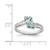 Sterling Silver Rhodium Aqua Heart Ring, 2 mm - View 4