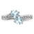 Sterling Silver Rhodium Aqua Heart Ring, 2 mm - View 5