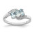 Sterling Silver Rhodium Aqua & 0.01ct Diamond Ring, 2 mm - QDX873