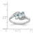 Sterling Silver Rhodium Aqua & 0.01ct Diamond Ring, 2 mm - QDX873 - View 4