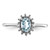 Sterling Silver Rhodium Aquamarine 0.012ct Diamond Ring, 2 mm - View 5