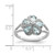 Sterling Silver Rhodium Aquamarine 0.04ct Diamond Ring, 2 mm - View 4