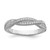 Brilliant Embers Sterling Silver Rhodium-Plated 48 Stone Criss Cross Micro Pavé Cubic Zirconia Polished Ring, 4 mm