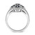 Brilliant Embers Sterling Silver Rhodium-Plated 84 Stone Blue and White Micro Pavé Cubic Zirconia Ring, 20 mm - View 2