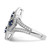 Brilliant Embers Sterling Silver Rhodium-Plated 84 Stone Blue and White Micro Pavé Cubic Zirconia Ring, 20 mm - View 3