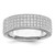 Brilliant Embers Sterling Silver Rhodium-Plated 142 Stone Micro Pavé Cubic Zirconia Ring, 6 mm