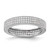 Rhodium-Plated Sterling Silver Brilliant Embers Triple Cubic Zirconia Row Ring, 4.4 mm