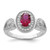 Brilliant Embers Sterling Silver Rhodium-Plated 57 Stone Micro Pavé White and Red Cubic Zirconia Ring, 11 mm