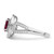 Brilliant Embers Sterling Silver Rhodium-Plated 57 Stone Micro Pavé White and Red Cubic Zirconia Ring, 11 mm - View 3