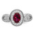 Brilliant Embers Sterling Silver Rhodium-Plated 57 Stone Micro Pavé White and Red Cubic Zirconia Ring, 11 mm - View 4
