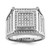 Brilliant Embers Sterling Silver Rhodium-Plated 109 Stone Micro Pavé Cubic Zirconia Men'S Ring, 16 mm