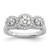 Brilliant Embers Sterling Silver Rhodium-Plated 42 Stone Halo Micro Pavé Cubic Zirconia 3 Stone Ring, 8 mm