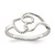 Sterling Silver Heart Ring, 2 mm, Twisted
