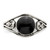 Sterling Silver Antiqued Black Agate Ring, 2 mm - View 5