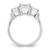 Sterling Silver Rhodium-Plated Three Stone Cubic Zirconia Ring, 2 mm - View 2