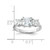 Sterling Silver Rhodium-Plated Three Stone Cubic Zirconia Ring, 2 mm - View 3
