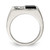 Sterling Silver Rhodium-Plated Men'S Cubic Zirconia and Onyx Ring, 4 mm - View 2