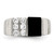 Sterling Silver Rhodium-Plated Men'S Cubic Zirconia and Onyx Ring, 4 mm - View 5