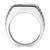 Sterling Silver Rhodium-Plated Men'S Onyx Ring, 4.5 mm, 12.8 mm Top Length, 12.8 mm Top Width, Ripple - View 2