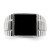 Sterling Silver Rhodium-Plated Men'S Onyx Ring, 4.5 mm, 12.8 mm Top Length, 12.8 mm Top Width, Ripple - View 5
