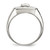 Sterling Silver Rhodium-Plated Men'S Fashion Cubic Zirconia Ring, 4 mm - View 2