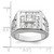 Sterling Silver Rhodium-Plated Men'S Fashion Cubic Zirconia Ring, 4 mm - View 5