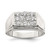Sterling Silver Rhodium-Plated Men'S Cubic Zirconia Ring, 3.6 mm